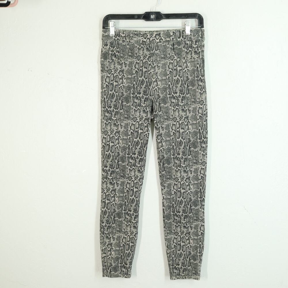 Spanx Legging Jegging Pants S Gray Snake Skin Stretch Spandex Long Pullon